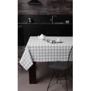 Eponj Home Masa Örtüsü 160x160 cm Kareli Gri