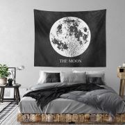 Eponj Home Tapestry Duvar Örtüsü Moon Siyah 70x90 cm