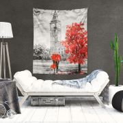 Eponj Home Tapestry Duvar Örtüsü Umbrella Kırmızı 70x90 cm