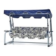 Erinöz Rubus 4 Kişilik Silver Dünya Minderli - Panama Kumaş Bahçe Balkon Teras Salıncağı