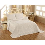 Evlen Home Krem Lara Şönil Boncuklu Pike Takımı - 6 Parça