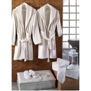Evlen Home Elit Banyo Çeyiz Seti 9 Parça Krem