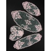 Evlen Home Kraliçe Nakışlı Tül Salon Takımı / (T0780-X) Pink