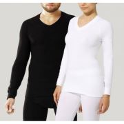 Fai Unısex Ust V Yaka Thermal İçlik Siyah - Extra Large