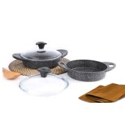 Falez Doacast Döküm 20+22 cm Sahan Set Siyah DOA3013