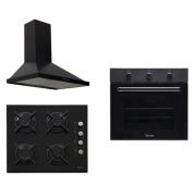 Ferre Black Legend 3lü Ankastre Set (S BE 3 LM Fırın + 1140 Ocak S FMP 600 Davlumbaz) Doğalgaz