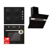 Ferre Black Novara 3'Lü Ankastre Set ( BE10 LDG Fırın+ 1140 CEOcak+Ferre SMAX 1000 m3 Davlumbaz)