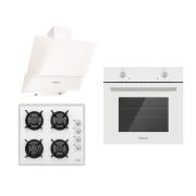 Ferre Slika Eco 3'lü Ankastre Set (2001 Beyaz Fırın + 2140 Beyaz Cam Ocak + FME 600 Beyaz Cam Davlumbaz) 589lz