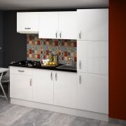 Fly 160 Cm Nantes Beyaz Highgloss Mdf Kapaklı + 60 Cm Beyaz Highgloss Boy Dolabı 180293