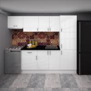 Fly 200 Cm Osaka Beyaz Mutfak Dolabı Highgloss + 60 Cm Beyaz Highgloss Boy Dolabı 180303