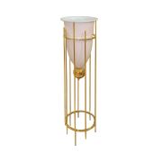 Fly Rila Altın - Beyaz Parlak Büyük Boy Saksı - Vazo 90 cm