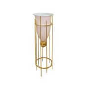 Fly Rila Altın - Beyaz Parlak Orta Boy Saksı - Vazo 70 cm