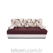 Futon Akçay Üçlü Kanepe (Mor Desenli)