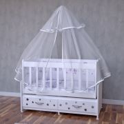 Garaj Home Elegant Gümüş Yıldızlı Beşik + Yatak + Uyku Seti Kombini