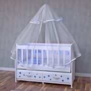 Garaj Home Elegant Mavi Yıldızlı Beşik + Yatak + Uyku Seti Kombini