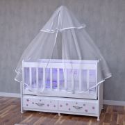 Garaj Home Elegant Pembe Yıldızlı Beşik + Yatak + Uyku Seti Kombini