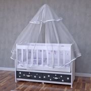 Garaj Home Elegant Gri/Beyaz Yıldızlı Beşik + Yatak + Uyku Seti Kombini