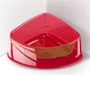 Georplast Lux Corner Small Kedi ve Köpek Plastik Köşe Mama Ve Su Kabı Kırmızı 20 X 15 X 8(h) cm