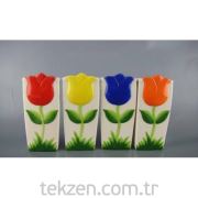 Gerok Porselen Kalorifer-Radyatör Suluk 4Lü Set Lale Desen