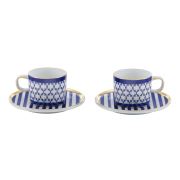 Güral Porselen El Dekoru 2 Kişilik Çay / Nescafe Takımı Blue