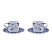 Güral Porselen El Dekoru 2 Kişilik Türk Kahvesi Takımı Blue Flowers