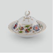 Güral Porselen El Dekoru Nazende 14 cm Şekerlik Çiçek Desenli