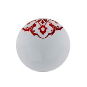 Güral Porselen Atina 23 cm Çukur Yemek Tabağı Kırmızı Beyaz