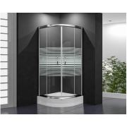 Hydrocabin ELİT 818 H 100*100 5 mm yatay çizgili Kabin+ Oval Panelli Duş Teknesi