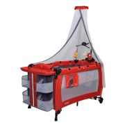 Holmer Kids Maxi Comfort Eurostyle Dönenceli (MP3 Çalarlı) Cibinlikli Oyun Parkı 60x120 cm Kırmızı