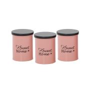 Homex 3'lü Metal Vakumlu Baharatlık-Pembe
