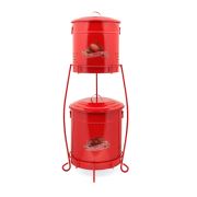 Homex 2 Katlı Yuvarlak Patates/Soğan Kutusu-Kırmızı