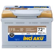 İnci Akü 12 V 72 Ah EFB Start-Stop.