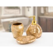 İrya Sedef 3 Parça Banyo Seti Gold