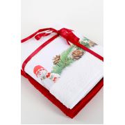 İrya Snowman Baskılı 2'li Havlu Beyaz 50x90 cm