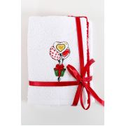İrya Balloon Nakışlı 3'lü Havlu Beyaz 30x50 cm