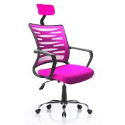 Viola 10P Çalışma Koltuğu Pembe Krom Ayaklı