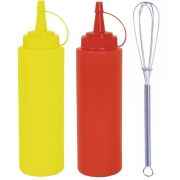 Kaktüskedi 2 Adet 750 Ml Sos Şişesi Mini Çırpıcı Hediyeli Set 712666