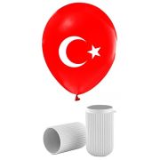 Kaktüskedi 10 Adet Türk Bayrağı Balon Saklama Kutu Hediyeli 713073
