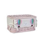 Kanca Ev Hasır, Kapaklı Sepet, Pembe Balonlu, Pembe Renk, Büyük