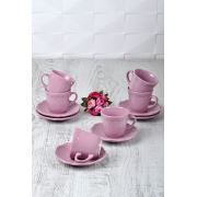 Keramika 6 Kişilik 12 Parça Romeo Nescafe / Çay Takımı Violet