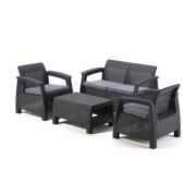 Corfu Oturma Grubu Rattan Baskılı