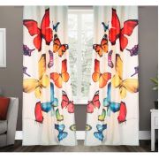 Kozzy Home RFE147 Saten Baskılı Tek Kanat Fon Perde - 135x270 cm