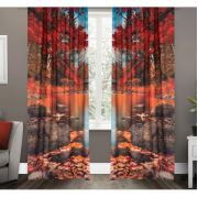 Kozzy Home RFE150 Saten Baskılı Tek Kanat Fon Perde - 135x270 cm