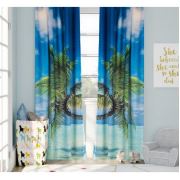 Kozzy Home RFE152 Saten Baskılı Tek Kanat Fon Perde - 135x270 cm