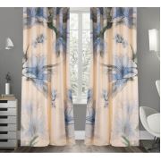 Kozzy Home RFE160 Saten Baskılı Tek Kanat Fon Perde - 135x270 cm