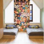 Kozzy Home RFE176 Saten Baskılı Tek Kanat Fon Perde - 135x270 cm