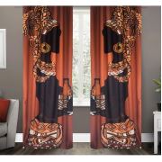 Kozzy Home RFE188 Saten Baskılı Tek Kanat Fon Perde - 135x270 cm Sağ Kanat