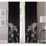 Kozzy Home RFE192 Saten Baskılı Tek Kanat Fon Perde - 135x270 cm Sağ Kanat