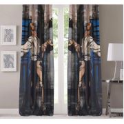 Kozzy Home RFE194 Saten Baskılı Tek Kanat Fon Perde - 135x270 cm Sağ Kanat