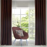 Kozzy Home RFE106 Tek Kanat Fon Perde (Koyu Kahve) - 140x270 cm